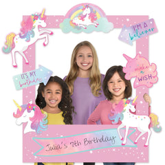 Unicorn Customizable Photo Frame Decoration, Pink, 35-inch, 15-pcs - Case of 24