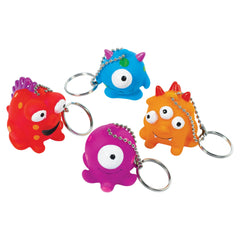 Monster Keychains, Value Pack, 12-Piece Set - Pack of 6