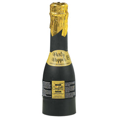 Champagne Bottle Confetti Cannon Popper, Black/Gold - Pack of 8