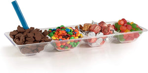 7 In. x 16 In. Clear 4 Compartment Plastic Tray | 6 Count