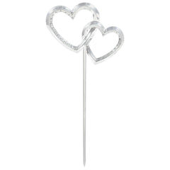 Electroplated Heart Cake Picks for Weddings, 12-ct - Case of 48