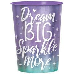 Sparkle "Dream Big Sparkle More" Favor Plastic Cup, 16-oz - Pack of 6