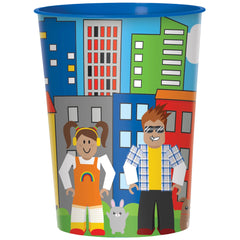Party Town Reusable Plastic Favor Cup, Blue, 16 oz - Pack of 6