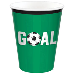 Soccer Goal Paper Cups, Black/Green/White, 12-oz, 20-ct - Pack of 12