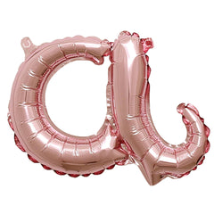 Rose Gold Script Letter "a" Foil Balloon, 8-Inch - Pack of 5