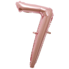 Rose Gold Script Number 7 Foil Balloon, 8-Inch - Pack of 5