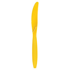 Vibrant Yellow Plastic Knives - 16 Count - Pack of 4
