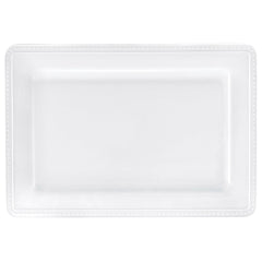 Elegant White Beaded Melamine Serving Tray - 16 Inch - Pack of 6