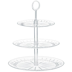 Elegant 3-Tier Crystal Handle Treat Stand - Case of 12