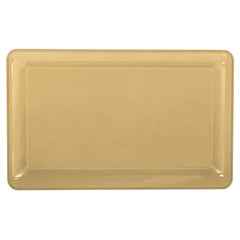 Elegant Gold Rectangle Plastic Serving Tray, 9 x 14.25 inch - Case of 18