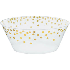 Gold Polka Dot Plastic Serving Bowl, 3-inch, Round - Pack of 12