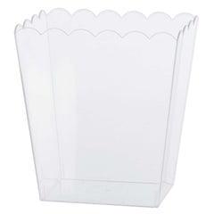 Clear Scalloped Edge Plastic Container, 55 Oz - Case of 54