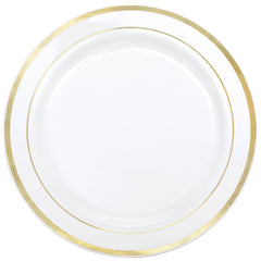 Round Plastic Reusable Lunch Plates, Assorted Colours, 7.5-in, 20-pk | Case of 24