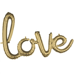Gold Script Love Foil Balloon - Pack of 5