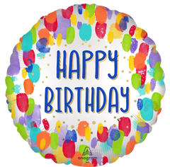 18-Inch Metallic Dot Birthday Mylar Balloon - Pack of 10