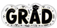 Graduation Metallic Foil Super Shape Balloon - Pack of 5