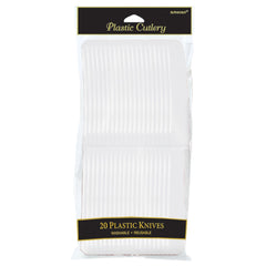Frosty White Economy Plastic Knives - Pack of 20 - Pack of 12