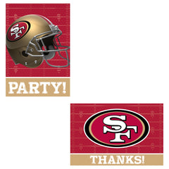 San Francisco 49ers Party Invitation & Thank You Card Set - Pack of 6