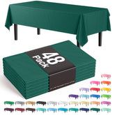 Dark Green Plastic Table Covers | 48 Count