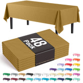 Gold Plastic Table Covers | 48 Count