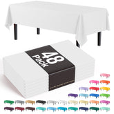 White Plastic Table Covers | 48 Count