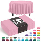 Pink Round Plastic Table Covers | 48 Count