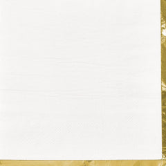 Elegant White Hot Stamped Beverage Napkins | 32 Count