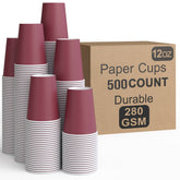12 Oz. Burgundy Paper Cups | 500 Count