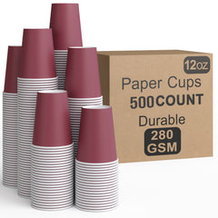 12 Oz. Burgundy Paper Cups | 500 Count