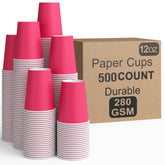 12 Oz. Cerise Paper Cups | 500 Count