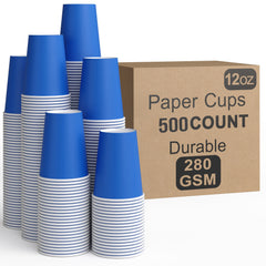 12 Oz. Dark Blue Paper Cups | 500 Count
