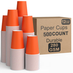 12 Oz. Orange Paper Cups | 500 Count