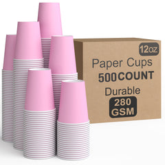 12 Oz. Pink Paper Cups | 500 Count