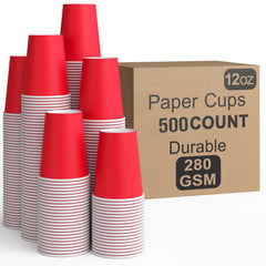 12 Oz. Red Paper Cups | 500 Count