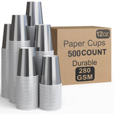 12 Oz. Silver Paper Cups | 500 Count