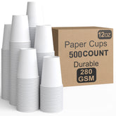 12 Oz. White Paper Cups | 500 Count