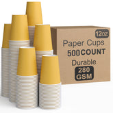 12 Oz. Yellow Paper Cups | 500 Count