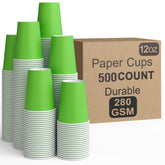 12 Oz. Lime Green Paper Cups | 500 Count