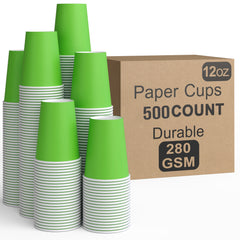 12 Oz. Lime Green Paper Cups | 500 Count