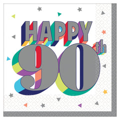 Here's to 90 Birthday Beverage Napkins, 16-ct - Case of 72
