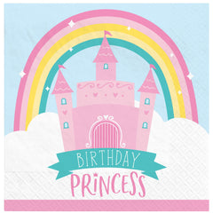 Birthday Princess Beverage Napkins, 5 inch, 16-ct - Pack of 3