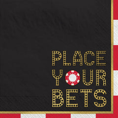 Casino "Place Your Bets" Metallic Beverage Napkins, 16-ct - Pack of 2