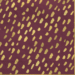 Red & Gold Brushed Dots Beverage Napkins, 20-ct - Pack of 2