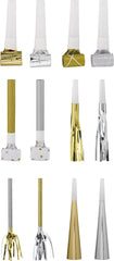 Metallic Blowout Noisemakers, Gold/Silver, 9-inch, 49-pk - Case of 6