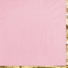 Elegant Pink and Gold Hot Stamped Luncheon Napkins, 16-ct - Pack of 12