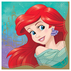 Disney Princess Ariel Lunch Napkins, Blue/Red, 6.5-inch, 16-ct. - Pack of 2