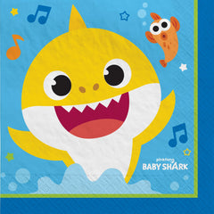 Baby Shark Lunch Napkins, Blue/Yellow, 6.5-inch, 16-ct - Pack of 6