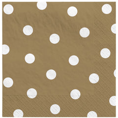 Elegant Gold Polka Dot Luncheon Napkins, 16-ct - Pack of 3