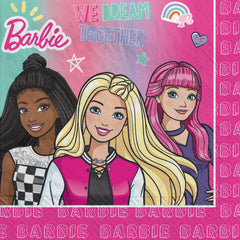 Barbie We Dream Together Lunch Napkins, Pink, 6.5-inch, 16-ct - Pack of 6