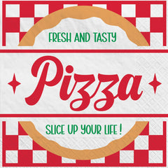 Pizza Lunch Napkins, Multi-Color, 6.5-inch, 16-ct, 2-ply - Case of 72